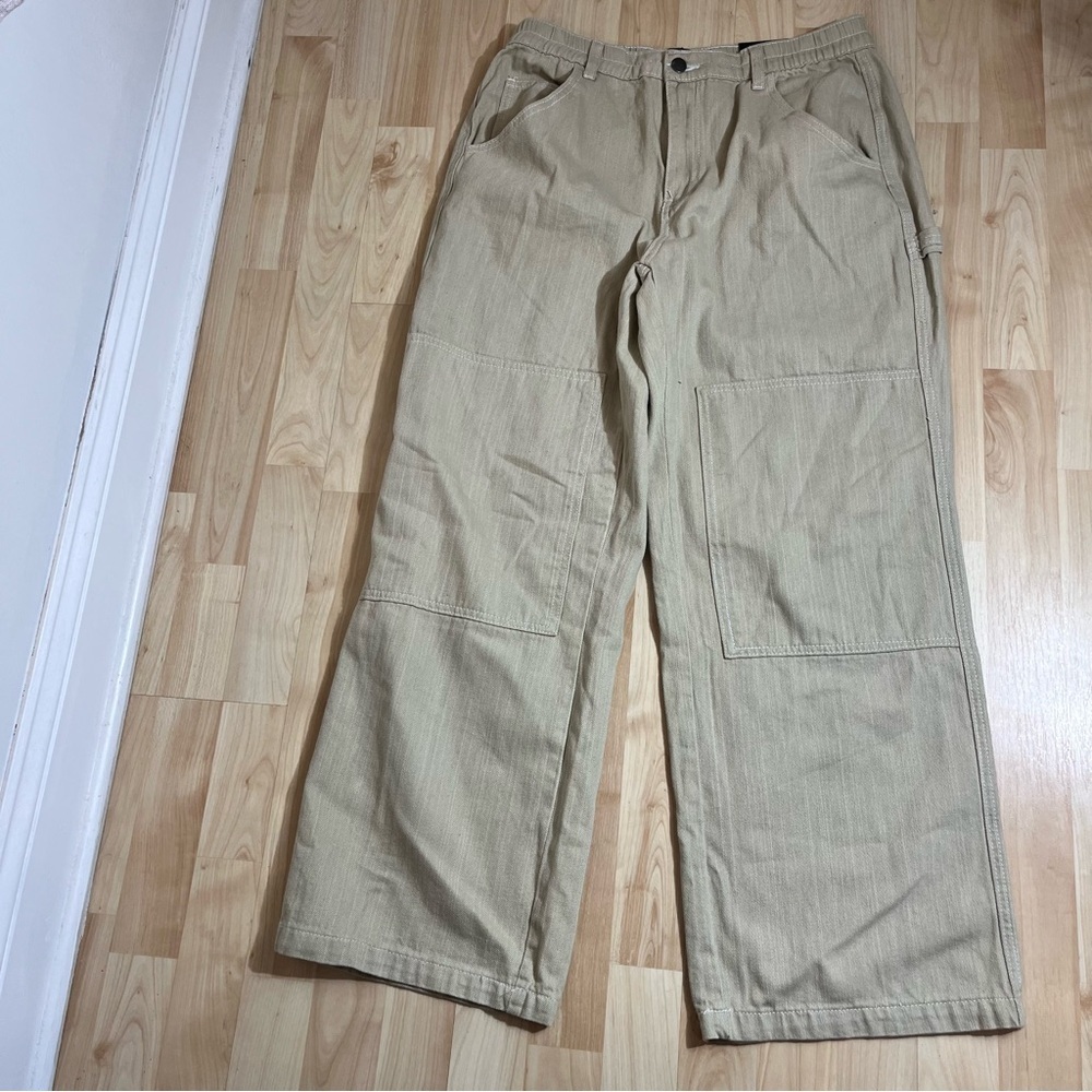 Fashion Nova Women’s Tan Cargo High Waisted Straight Leg Pants New With Tags